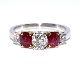 Engagement rings - Diamond and Ruby Band Ring