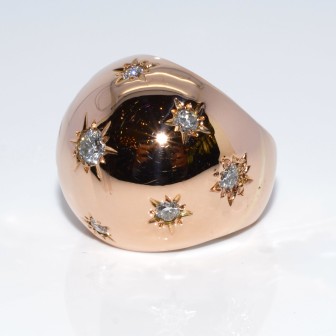 Antique jewelry - Vintage Bombe Diamond Ring