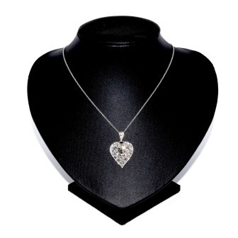 Antique jewelry - Art Deco Heart Diamond Pendant 