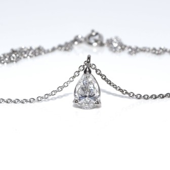 Antique jewelry - Diamond Pear Pendant