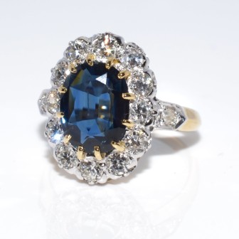 Engagement rings - Diamond and Sapphire Pompadour Ring