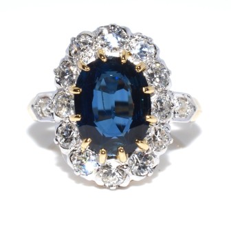 Engagement rings - Diamond and Sapphire Pompadour Ring
