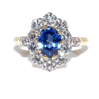 Engagement rings - Diamond and Sapphire Pompadour Ring