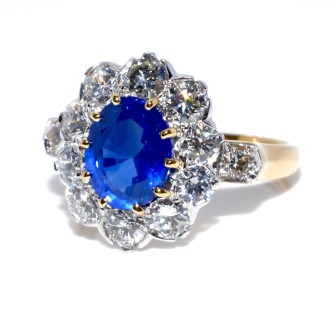 Engagement rings - Diamond and Sapphire Pompadour Ring