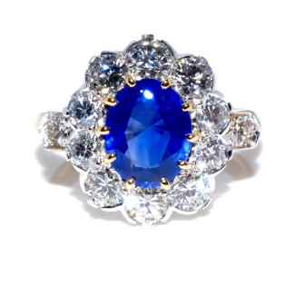 Engagement rings - Diamond and Sapphire Pompadour Ring