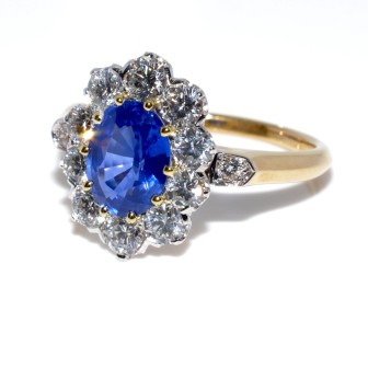 Engagement rings - Diamond and Sapphire Pompadour Ring