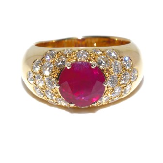 Antique jewelry - Ruby and Diamond Pave Ring