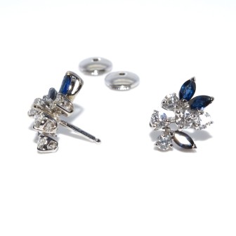 Antique jewelry - Diamond and Sapphire Vintage Earrings