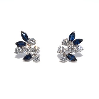 Antique jewelry - Diamond and Sapphire Vintage Earrings