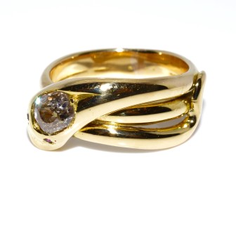 Antique jewelry - Gold and Diamond Snake Ring
