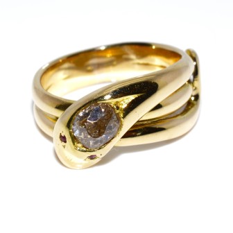 Antique jewelry - Gold and Diamond Snake Ring