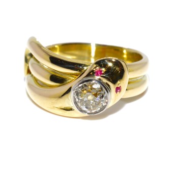 Antique jewelry - Gold and Diamond Snake Ring