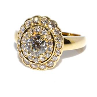 Antique jewelry - Diamond double cluster Ring