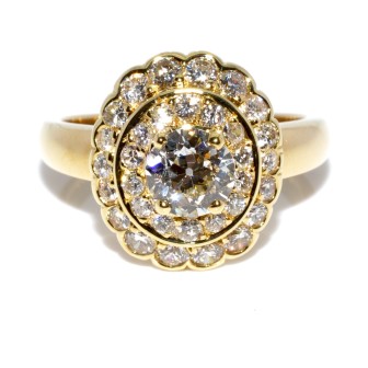 Antique jewelry - Diamond double cluster Ring
