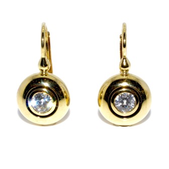 Antique jewelry - Dormeuses Diamond Earrings