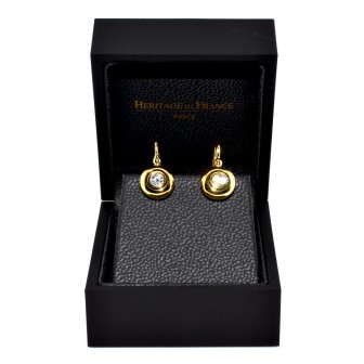 Antique jewelry - Dormeuses Diamond Earrings