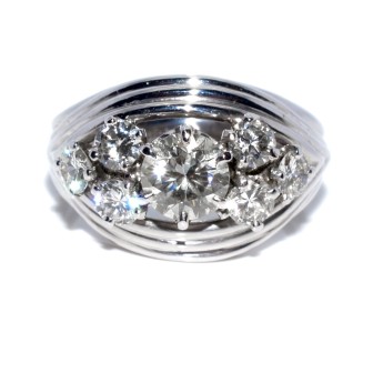 Antique jewelry - Diamond Vintage Dome Ring