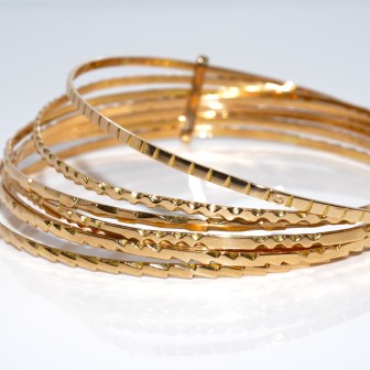 Antique jewelry - Vintage 7 Bands Bangles Bracelet