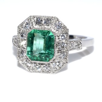 Engagement rings - Emerald and Diamond Ring