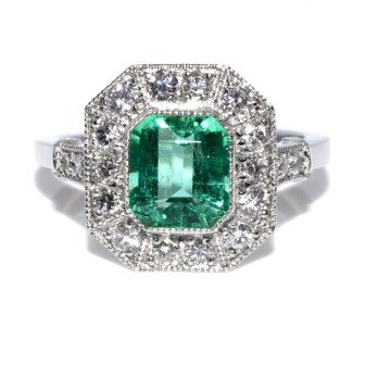 Engagement rings - Emerald and Diamond Ring