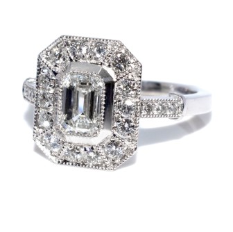 Engagement rings - Emerald Cut Diamond Ring 