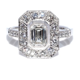 Engagement rings - Emerald Cut Diamond Ring 