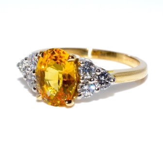 Engagement rings - Yellow Sapphire and Diamond Ring 