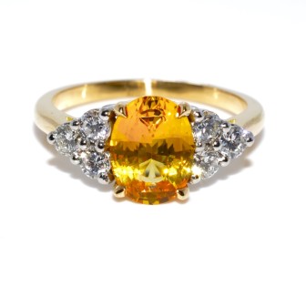 Engagement rings - Yellow Sapphire and Diamond Ring 