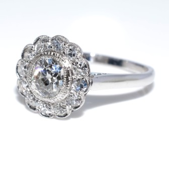Antique jewelry - Art Deco Diamond Cluster Ring