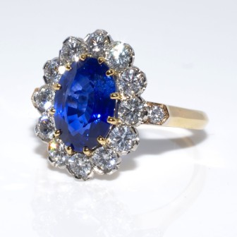 Engagement rings - Diamond and Sapphire Pompadour Ring