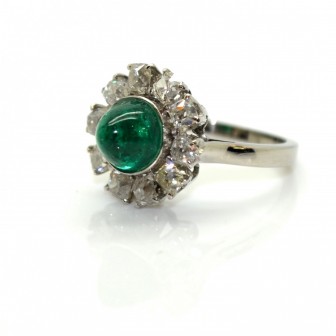 Engagement rings - Cluster Emerald Ring