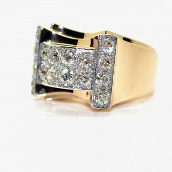Antique jewelry - Diamond Tank Ring