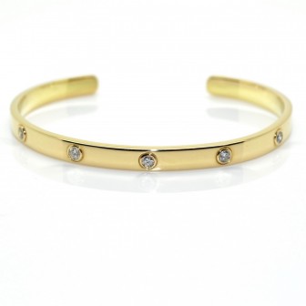 Recent jewelry - Gold and Diamonds Cuff Bracelet