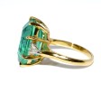 Engagement rings - 11,88 carat Emerald and Triangle Cut Diamond Ring