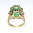 Engagement rings - 11,88 carat Emerald and Triangle Cut Diamond Ring