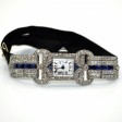 Antique jewelry - Diamond and Sapphire Art Deco Watch