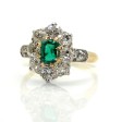 Antique jewelry - Pompadour Emerald and Diamonds Ring