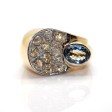 Antique jewelry - Aquamarine and Diamond Tank Ring