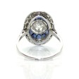 Antique jewelry - Art-Deco Diamond and Sapphire Cluster Ring 
