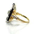 Antique jewelry - Diamond and Onyx Art Deco Ring 