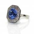 Recent jewelry - Vintage Sapphire and diamonds Cluster Ring 