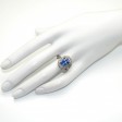 Recent jewelry - Vintage Sapphire and diamonds Cluster Ring 