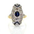 Antique jewelry - Diamond and Sapphire Ring 