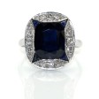 Antique jewelry - Art Deco Diamond and Sapphire Cluster Ring