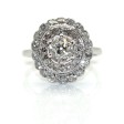 Antique jewelry - Diamond Art Deco Double Cluster Ring 