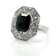 Antique jewelry - Art Deco Diamond and Sapphire Cluster Ring