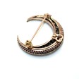 Antique jewelry - Diamond Crescent Moon Brooch