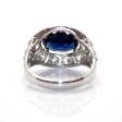 Antique jewelry - Art Deco Diamond and Sapphire Cluster Ring