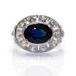 Antique jewelry - Art Deco Diamond and Sapphire Cluster Ring