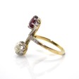 Antique jewelry -  Toi et Moi Diamond and Ruby Ring 